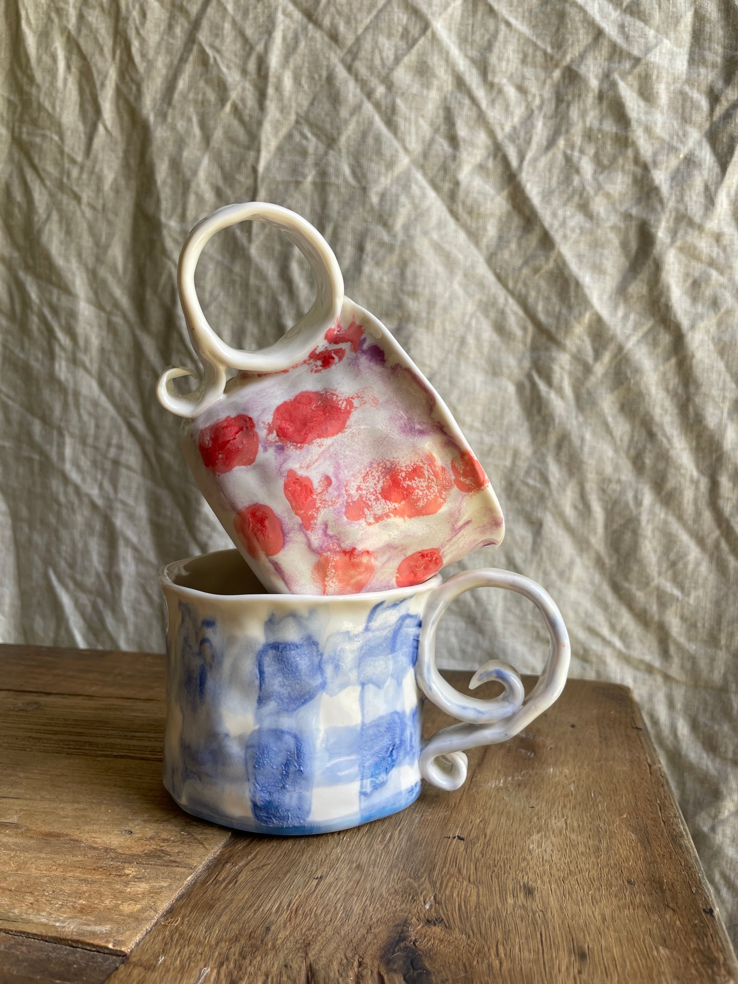 Porcelain Mug - Melty Gingham