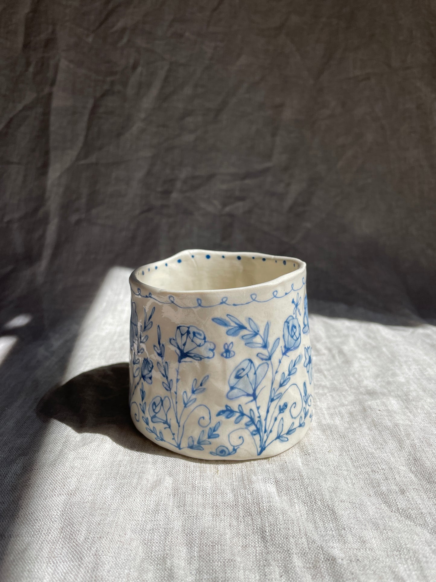 Hand Painted Tumbler - Rose Garden