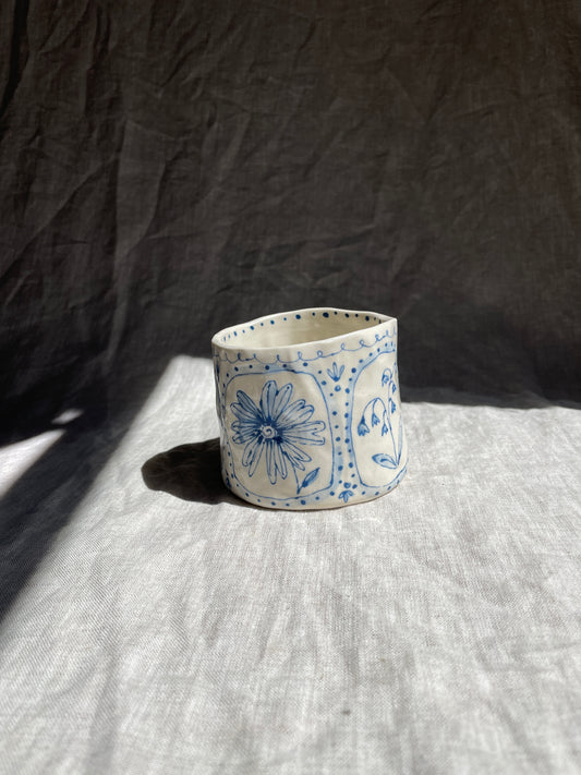 Hand Painted Tumbler - Flower Friends