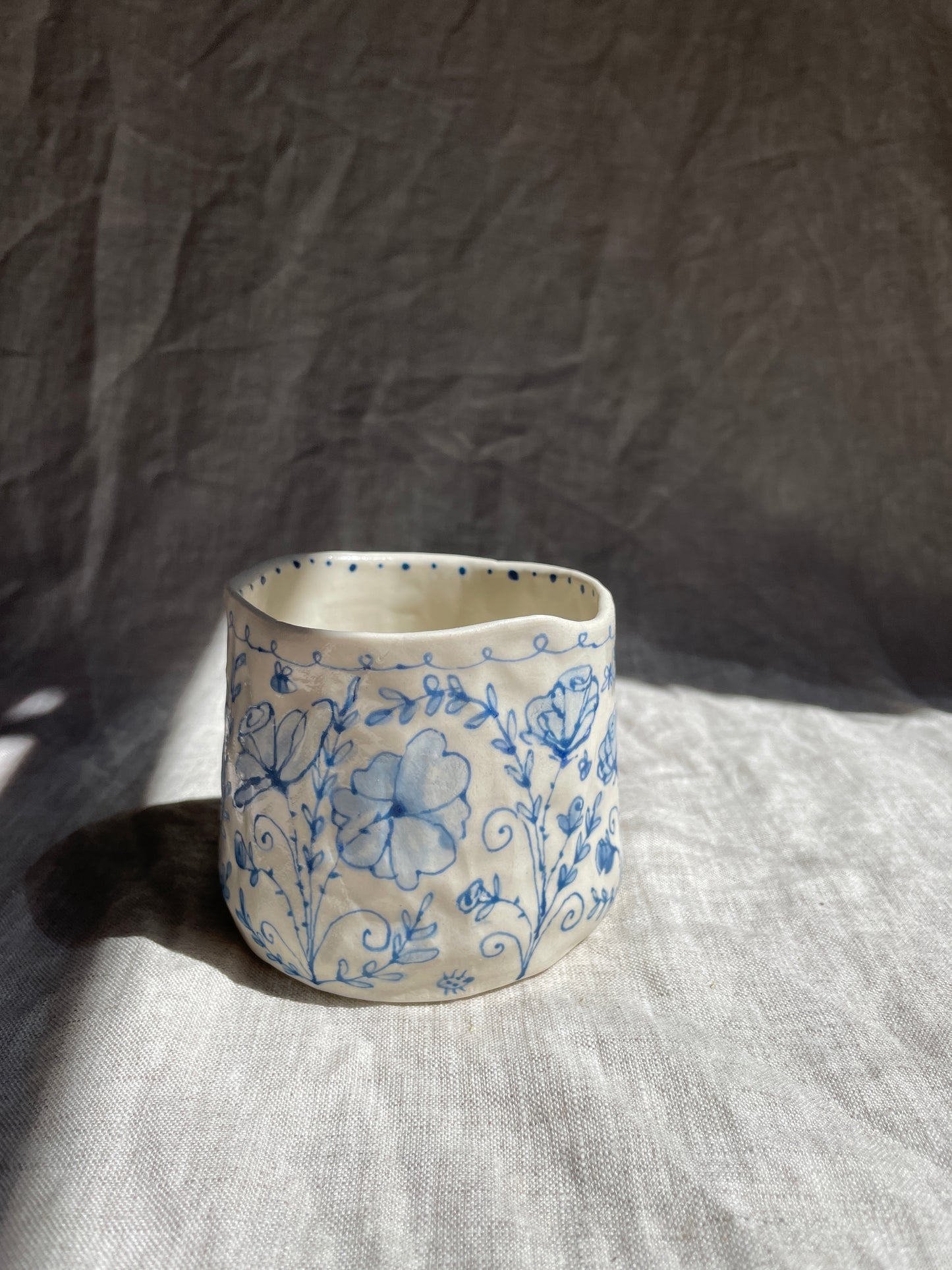 Hand Painted Tumbler - Rose Garden