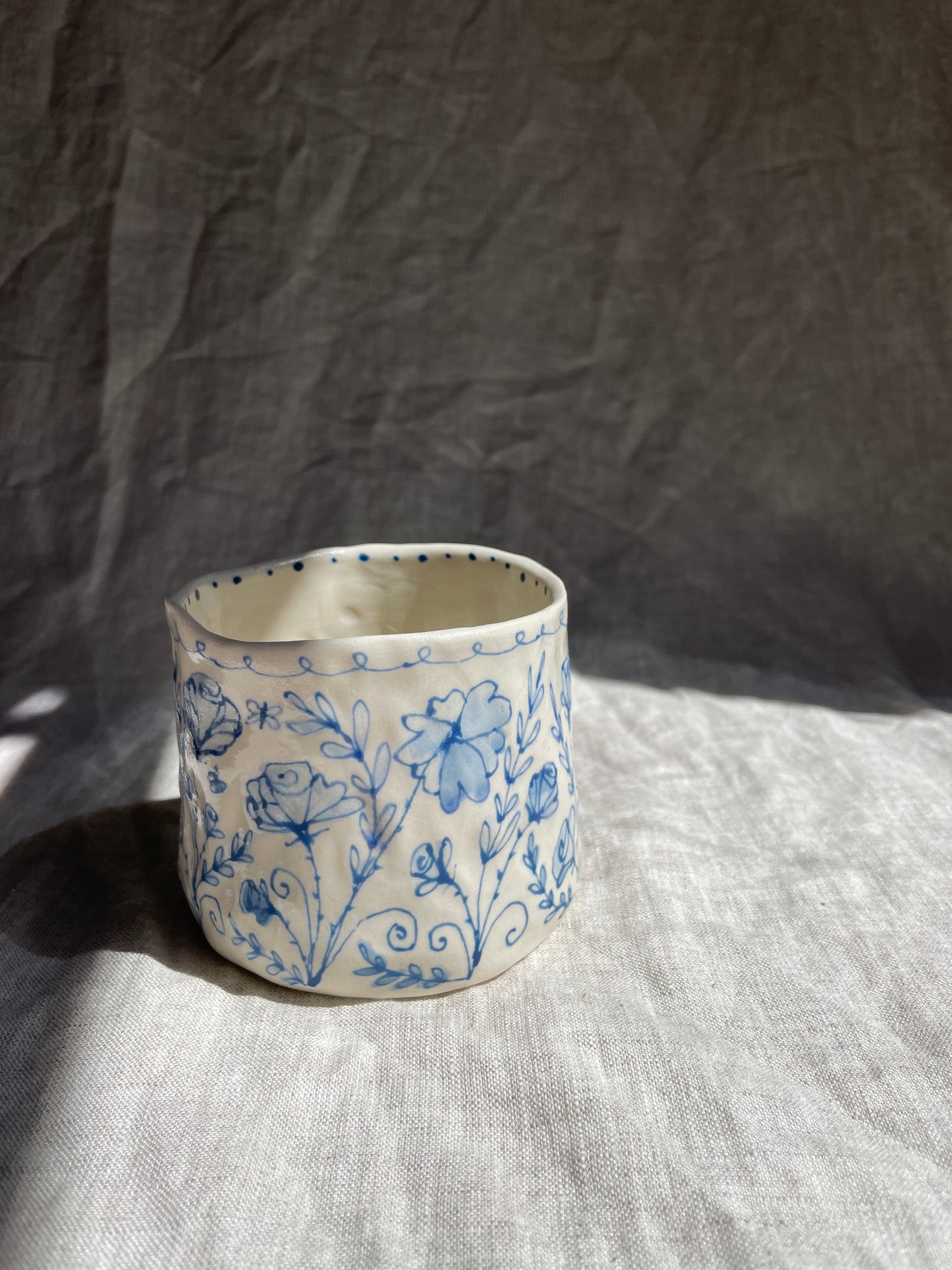Hand Painted Tumbler - Rose Garden