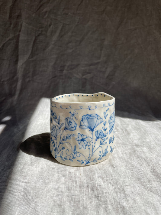 Hand Painted Tumbler - Rose Garden