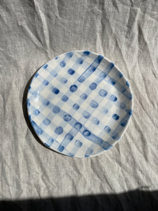 Dinner Plate - Blue Gingham