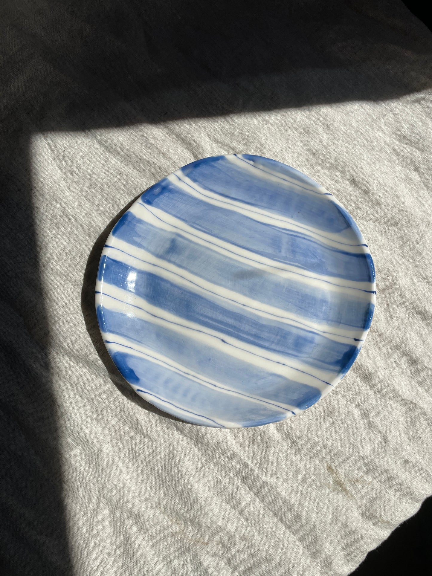 Dinner Plate - Blue Pinstripe