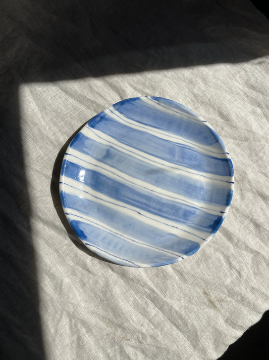Dinner Plate - Blue Pinstripe